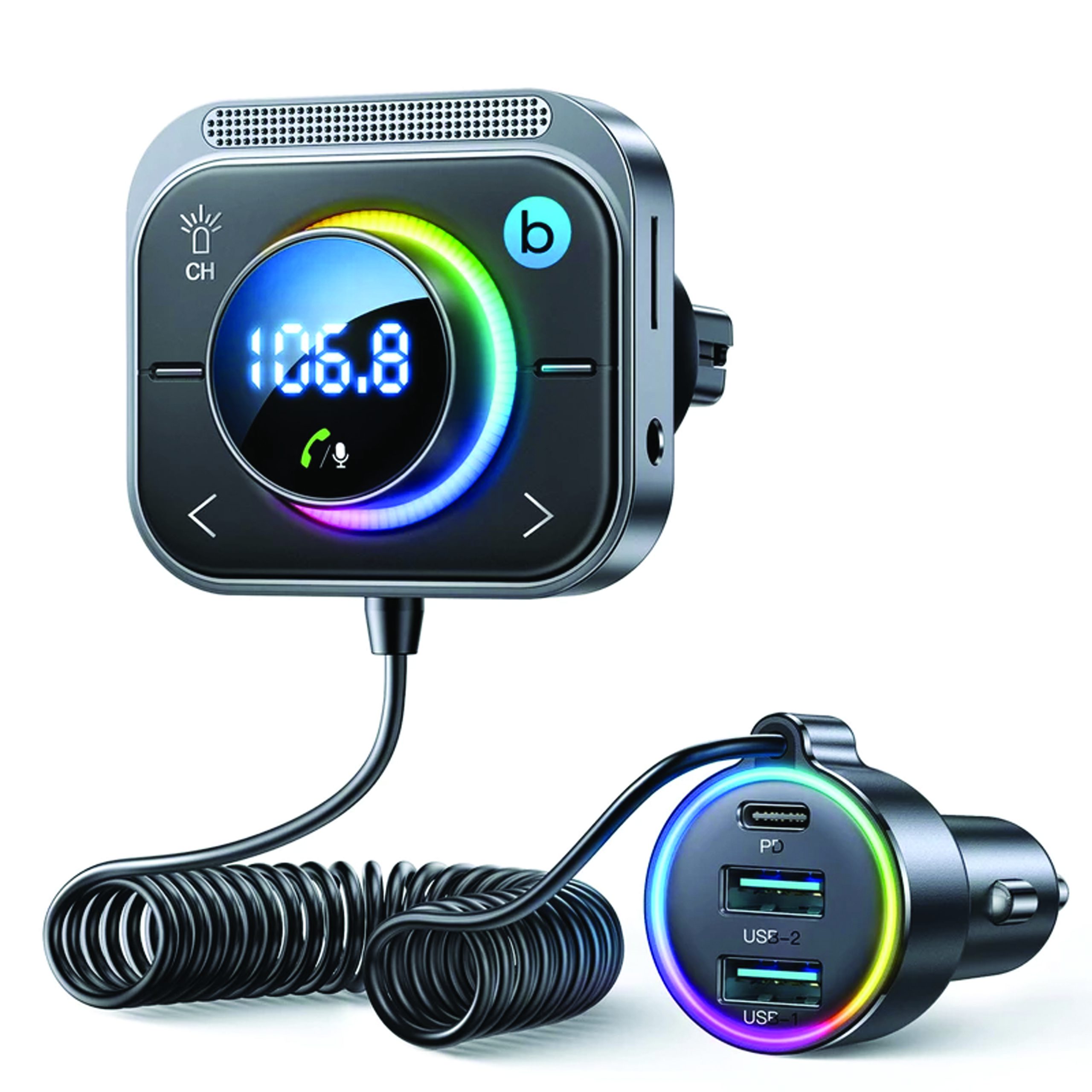 شارژر فندکی 48 وات و فرستنده بلوتوث خودرو JOYROOM JR-CL18