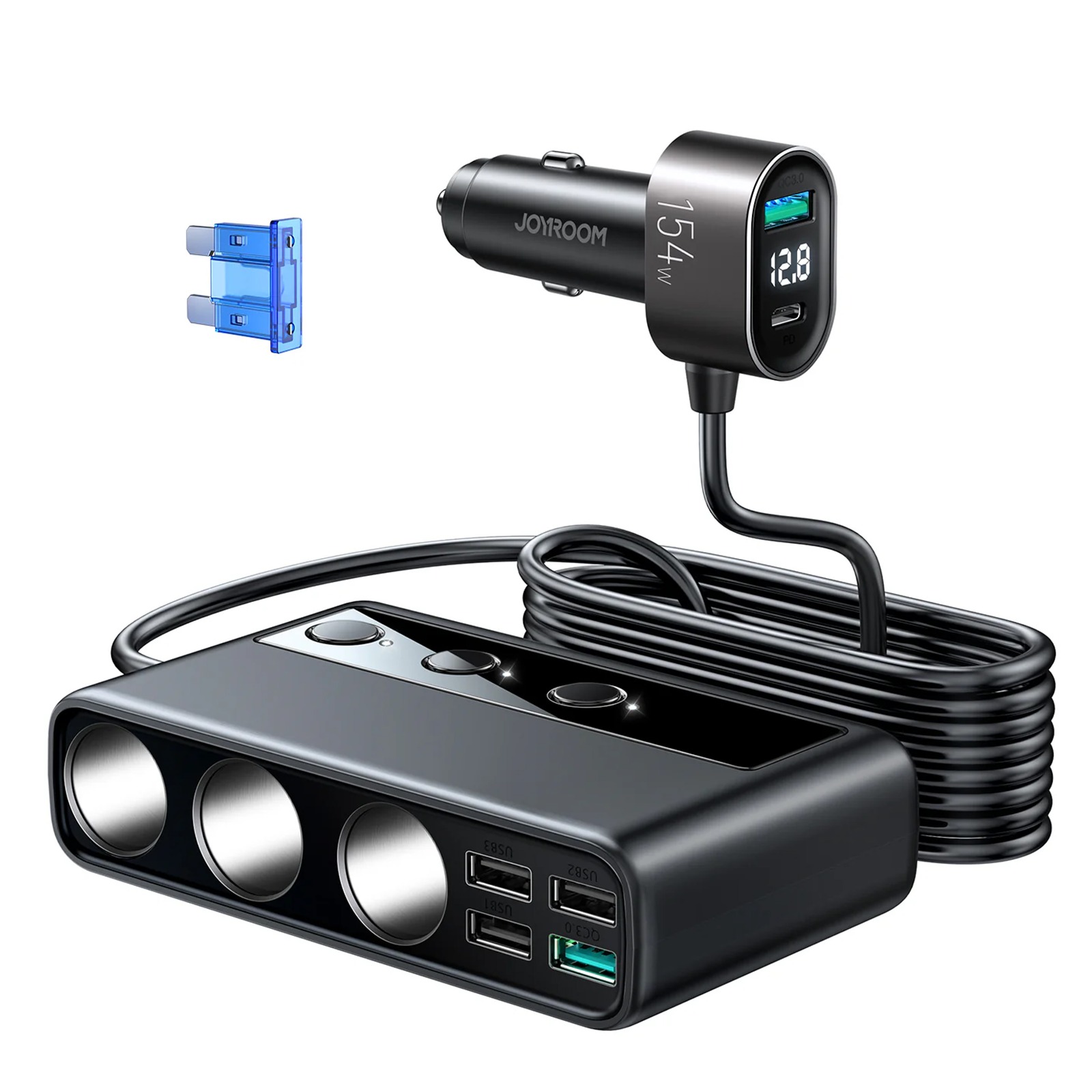 شارژر فندکی چند پورت خودرو JR-CL06 با توان 210 وات